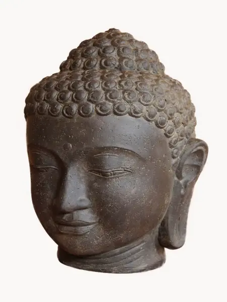 Product image of the product “Buddha head, 50 cm height, cast stone, hollow, handcrafted & coloured 50 cm”